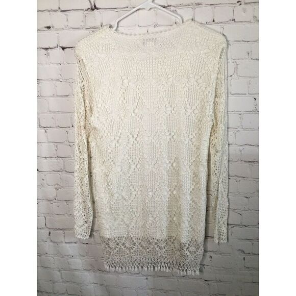 Vtg Reflections By Spiegel Missy Crochet Top White Off women’s S Pearl Beads Y2K - Picture 6 of 10